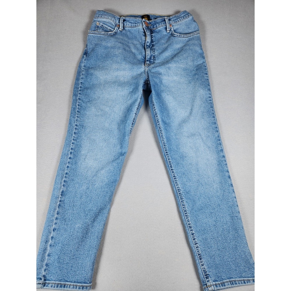 Lee Riders‎ Womens High Rise Relaxed Skinny Light Wash Blue Denim Jeans 12M